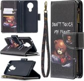 Voor Nokia 3.4 Gekleurde Tekening Patroon Rits Horizontale Flip Leren Case met Houder & Kaartsleuven & Portemonnee (Beer)