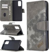 Voor Samsung Galaxy Note20 Bijpassende kleur Krokodiltextuur Horizontale flip PU lederen tas met portemonnee & houder & kaartsleuven (grijs)