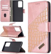 Voor Samsung Galaxy Note20 Ultra Bijpassende Kleur Krokodil Textuur Horizontale Flip PU Lederen Case met Portemonnee & Houder & Kaartsleuven (Rose Goud)