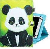 10 inch universele gekleurde tekening horizontale flip PU lederen tas met houder en kaartsleuf (panda)