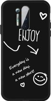 Voor OnePlus 8 Pro Enjoy Smiley Heart Pattern schokbestendig TPU-hoesje (zwart)