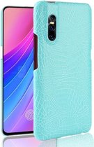 Schokbestendige krokodiltextuur pc + PU-beschermhoes voor Vivo V15 Pro (groen)