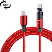 FXCTL-WYA09 100W 5A USB-C / Type-C naar Type-C 180 graden roterende elleboog snellaadkabel, lengte: 2m (rood)