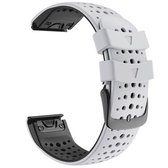 Voor Garmin Fenix 6 Tweekleurige siliconen ronde opening Quick Release vervangende band horlogeband (wit zwart)