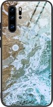 Voor Huawei P30 Pro beschermhoes met marmerpatroonglas (DL06)