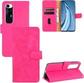 Voor Xiaomi Mi 10S Effen Kleur Huidgevoel Magnetische Gesp Horizontale Flip Kalfsstructuur PU Lederen Case met Houder & Kaartsleuven & Portemonnee (Rose Rood)