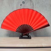 8 inch pure kleur blanco zijden doek opvouwbare ventilator Chinese stijl kalligrafie schilderij ventilator (rood)