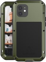 LOVE MEI metalen schokbestendige waterdichte stofdichte beschermhoes voor iPhone 12 (legergroen)