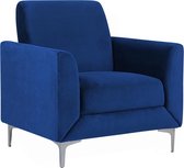 Beliani FENES - Fauteuil - blauw - fluweel