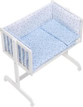 Interbaby Wieg/co-sleeper Kroon 55 X 85 Cm Wit/blauw 5-delig