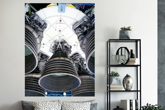 Sticker Muursticker Navette spatiale - fond de navette spatiale - 120x160 cm - film autocollant - sticker mural repositionnable XXL /