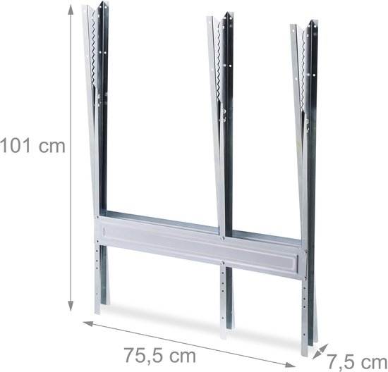 zaagbok - staal - 81 x 75,5 x 81 cm - inklapbaar - voor kettingzagen - 150 kg - zilver van Merkloos	 — afbeelding 4