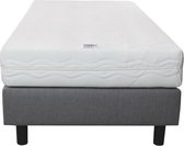 Bedworld Boxspring 70x200 cm met Matras - Pocketvering Matras - Gestoffeerd - Massieve Box - Grijs