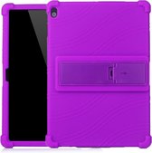 Voor Lenovo Tab M10 Tablet PC siliconen beschermhoes met onzichtbare beugel (paars)