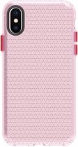 Voor iPhone X / XS Honeycomb schokbestendige TPU Case (roze)