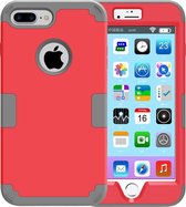Voor iPhone 8 Plus en 7 Plus Scheidbare contrastkleur PC + siliconen combinatiehoes (rood)