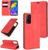 Voor Huawei Honor Play 4T Pro Retro-skin Business Magnetische Suction Leather Case met houder & kaartsleuven & portemonnee (rood)