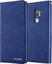 Voor Galaxy S9 + CMai2 Zijde Textuur Horizontaal Flip Leren Tas met Houder & Kaartsleuven & Fotolijst & Portemonnee (Koningsblauw)