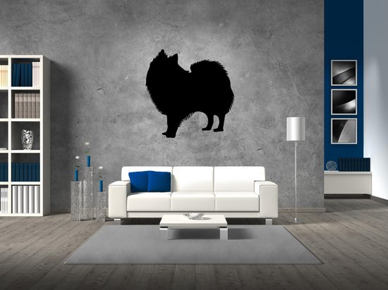 Silhouette chien - Spitz indien - Spitz indien - L - 75x75cm - Zwart - décoration murale
