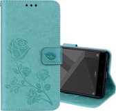 Voor Geschikt voor Xiaomi Redmi Note 4X Roses Pressed Flowers Pattern Flip Leather Case met houder & kaartsleuven & portemonnee (groen)