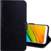Voor Xiaomi Redmi 5 Rose reliÃ«f horizontale flip milieu PU lederen tas met houder & kaartsleuven & portemonnee (zwart)