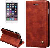 Voor iphone 6 plus & 6s plus retro gekke paard textuur magnetische adsorptie horizontale flip lederen tas met kaartsleuf en houder en portemonnee (bruin)