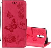 Voor Huawei Mate 10 Lite Vintage reliëf bloemen vlinderpatroon horizontale flip lederen tas met kaartsleuf en houder & portemonnee en lanyard (rood)