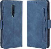 Voor OnePlus 8 Wallet Style Skin Feel Calf Pattern Leather Case met aparte kaartsleuf (blauw)