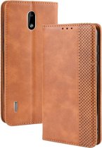 Magnetische gesp Retro Crazy Horse Texture Horizontale Flip Leather Case voor Nokia 3.1 C, met houder & kaartsleuven & fotolijst (bruin)