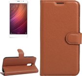 Voor Xiaomi Redmi Note 4 Litchi Texture Horizontal Flip Leather Case met houder & kaartsleuven & portemonnee (bruin)