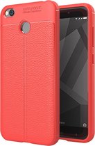 Let op type!! Voor Xiaomi Redmi 4 X Litchi textuur TPU beschermende Back Cover Case (zwart)