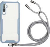 Voor OPPO Realme 6 Pro acryl + kleur TPU schokbestendig hoesje met nekkoord (melkgrijs)