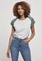 Urban Classics - Contrast Raglan Dames T-shirt - XL - Grijs