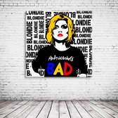 Pop Art Blondie Acrylglas - 80 x 80 cm op Acrylaat glas + Inox Spacers / RVS afstandhouders - Popart Wanddecoratie