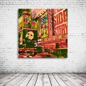 Broadway Wall Art Canvas - 80 x 80 cm - Canvasprint - Op dennenhouten kader - Geprint Schilderij - Popart Wanddecoratie