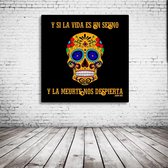 Mexican Skull Art Poster - 90 x 90 cm Fotopapier Mat 180 gr - Popart Wanddecoratie