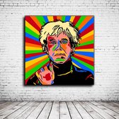 Pop Art Andy Warhol Canvas - 100 x 100 cm - Canvasprint - Op dennenhouten kader - Geprint Schilderij - Popart Wanddecoratie