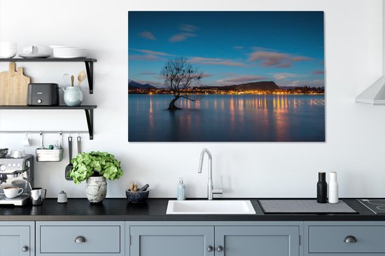 The Wanaka Tree at Lake Wanaka in New Zealand Canvas 120x80 cm - Tirage photo sur toile (Décoration murale salon / chambre)