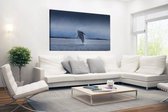Canvas schilderij 180x120 cm - Wanddecoratie Brede foto van springende walvis - Muurdecoratie woonkamer - Slaapkamer decoratie - Kamer accessoires - Schilderijen