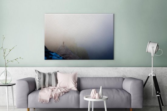 Un voyageur dans la brume toile 140x90 cm - Tirage photo sur toile (Décoration murale salon / chambre)