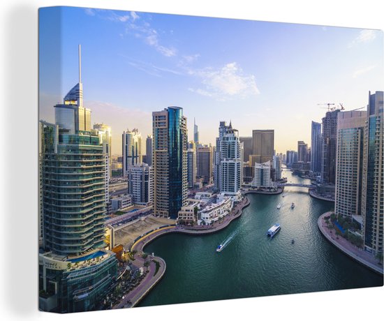 Dubai Marina skyline by day 90x60 cm - Tirage photo sur toile (Décoration murale salon / chambre)