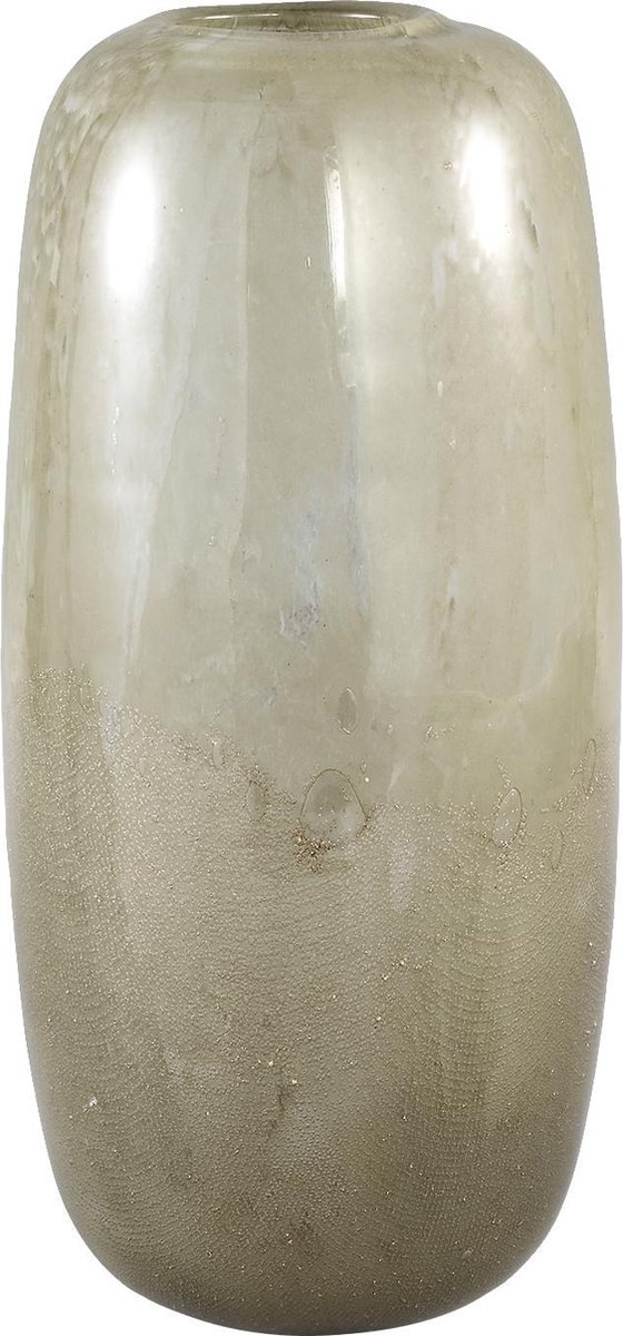 PTMD Oliva Ronde Vaas - H30 x Ø13,5 cm - Gemengd glas - Groen