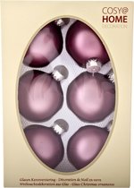 36x stuks glazen kerstballen orchidee roze 7 cm - Mat - Kerstversiering/kerstboomversiering