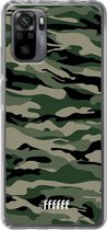 6F hoesje - geschikt voor Xiaomi Redmi Note 10 Pro -  Transparant TPU Case - Woodland Camouflage #ffffff