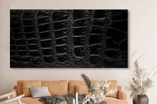 Toile cuir noir imprimé animal 2cm