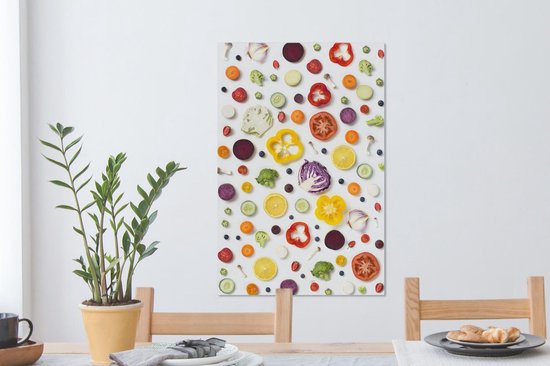 Légumes sur une table toile 2cm 40x60 cm - Tirage photo sur toile (Décoration murale salon / chambre)