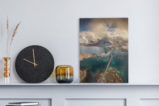 Peintures sur Toile - Route dans les Lofoten - 30x40 cm - Décoration murale