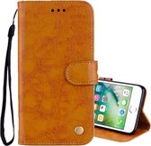 Voor iPhone 8 Plus & 7 Plus Business Style Oil Wax Texture Horizontale Flip lederen tas met houder & kaartsleuven & portemonnee (geel)