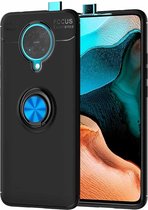 Voor Xiaomi Redmi K30 Pro metalen ringhouder 360 graden roterende TPU-hoes (zwart + blauw)