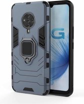 Voor Vivo S6 PC + TPU schokbestendige beschermhoes met magnetische ringhouder (marineblauw)